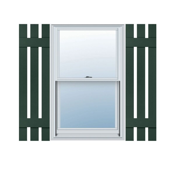 Ekena Millwork 12-in. W x 47-in. H Mid-America Vinyl, Size Three Board Spaced Shutters, 122 - Midnight Green, PR 00031247122 - main